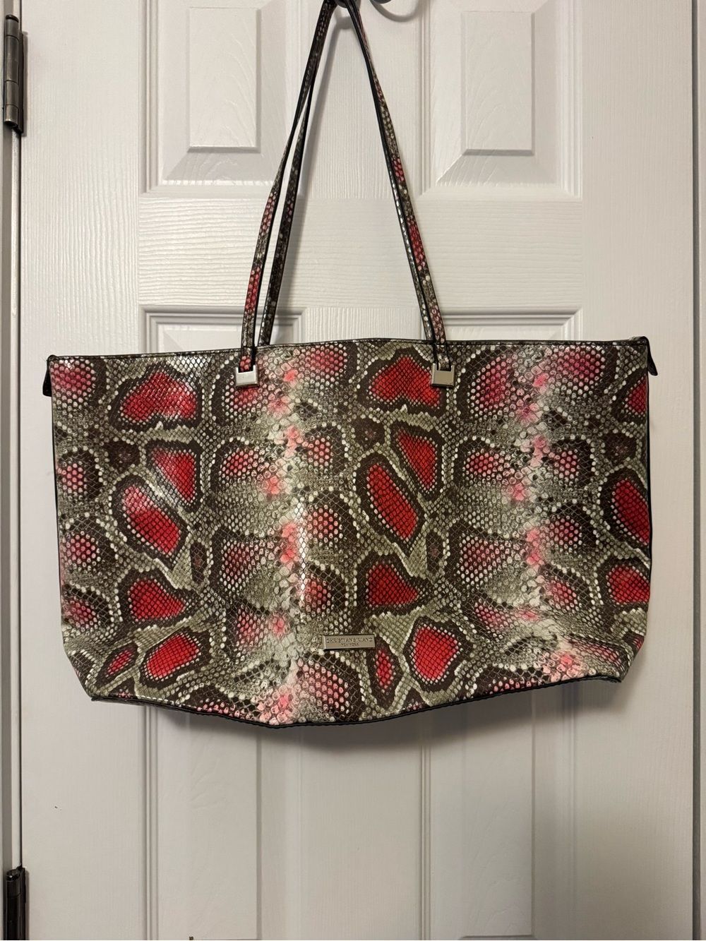 Christian Siriano New York faux Snakeskin Print Tote Bag Large Shoulder Purse - Picture 2 of 7